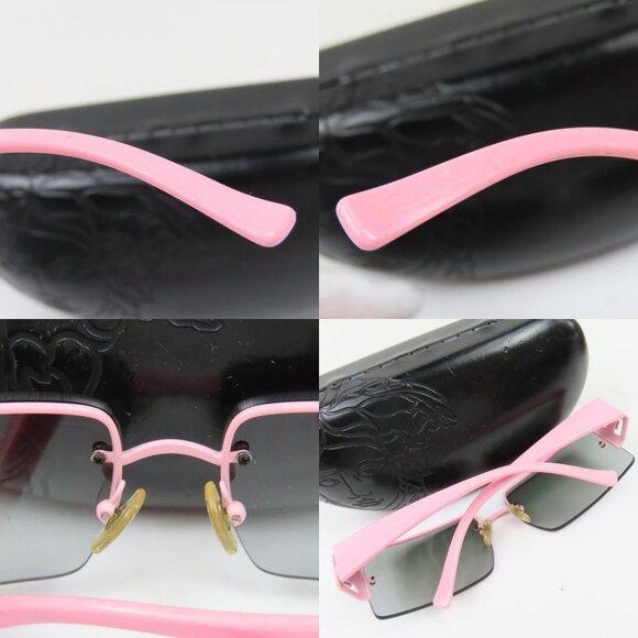 RARE Versace Vintage Medusa Semi Rimless Pink Rose Sunglasses 90s 2029-B - Picture 10 of 10